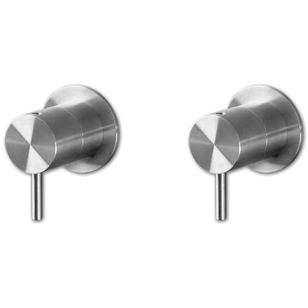 Shut off valves wall mount pair Deco stainless steel DEC404