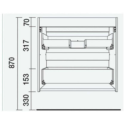 Vanity Fussion line 28 inches (700) 2 drawers Alsacia