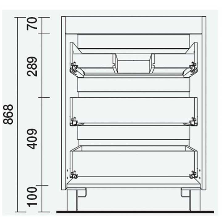 Vanity linea Fussion 32 pollici (800) 3 cassetti Bianco lucido