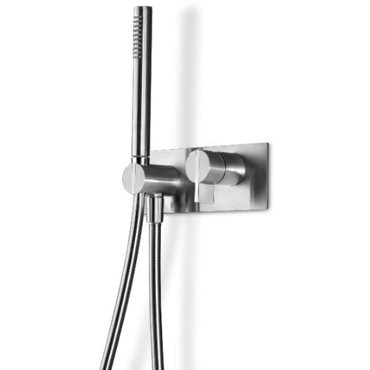 Bath and shower wall mount mixer round Insert stainless steel INS200