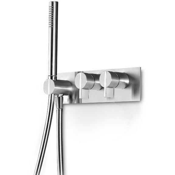 Bath and shower wall mount mixer round Insert stainless steel INS201