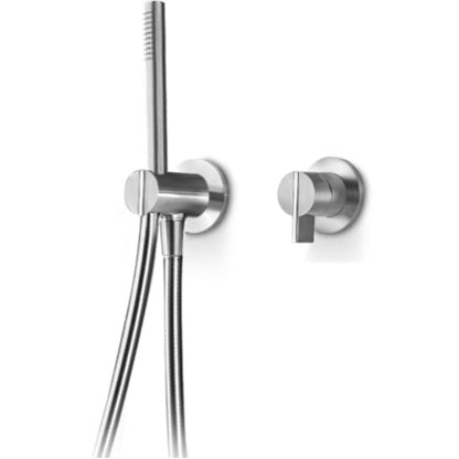 Bath and shower wall mount mixer round Insert stainless steel INS310