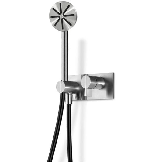 Bath and shower wall mount mixer round Insert stainless steel INS221