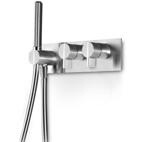 Bath and shower wall mount mixer round Insert stainless steel INS222