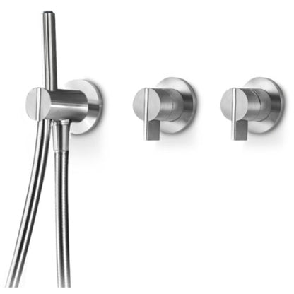 Bath and shower wall mount mixer round Insert stainless steel INS330