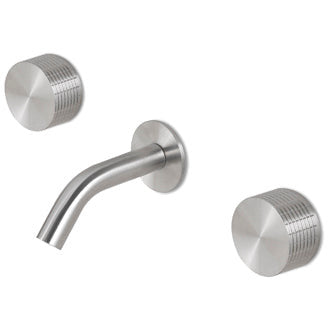 Lavabo faucet wall mount 3 holes Kronos stainless steel KRO180