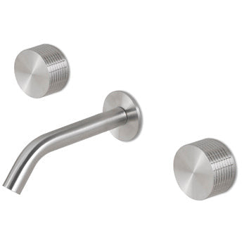 Lavabo faucet wall mount 3 holes Kronos stainless steel KRO181