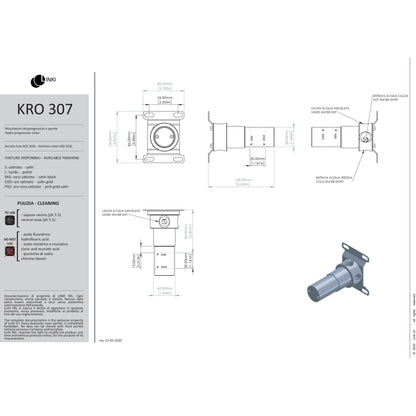 Miscelatore da parete Kronos in acciaio inox KRO307 