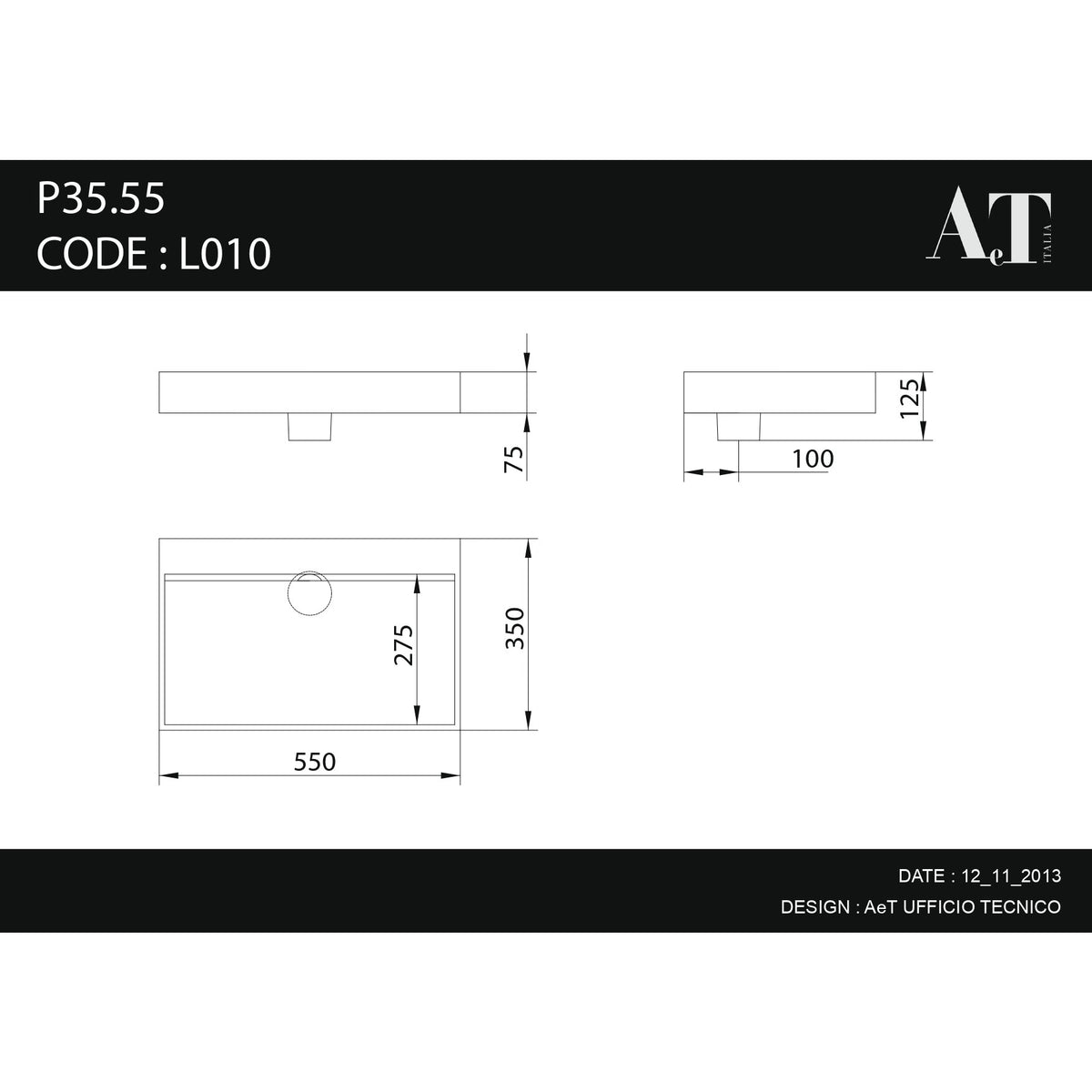 Porcelain sink P35 L010