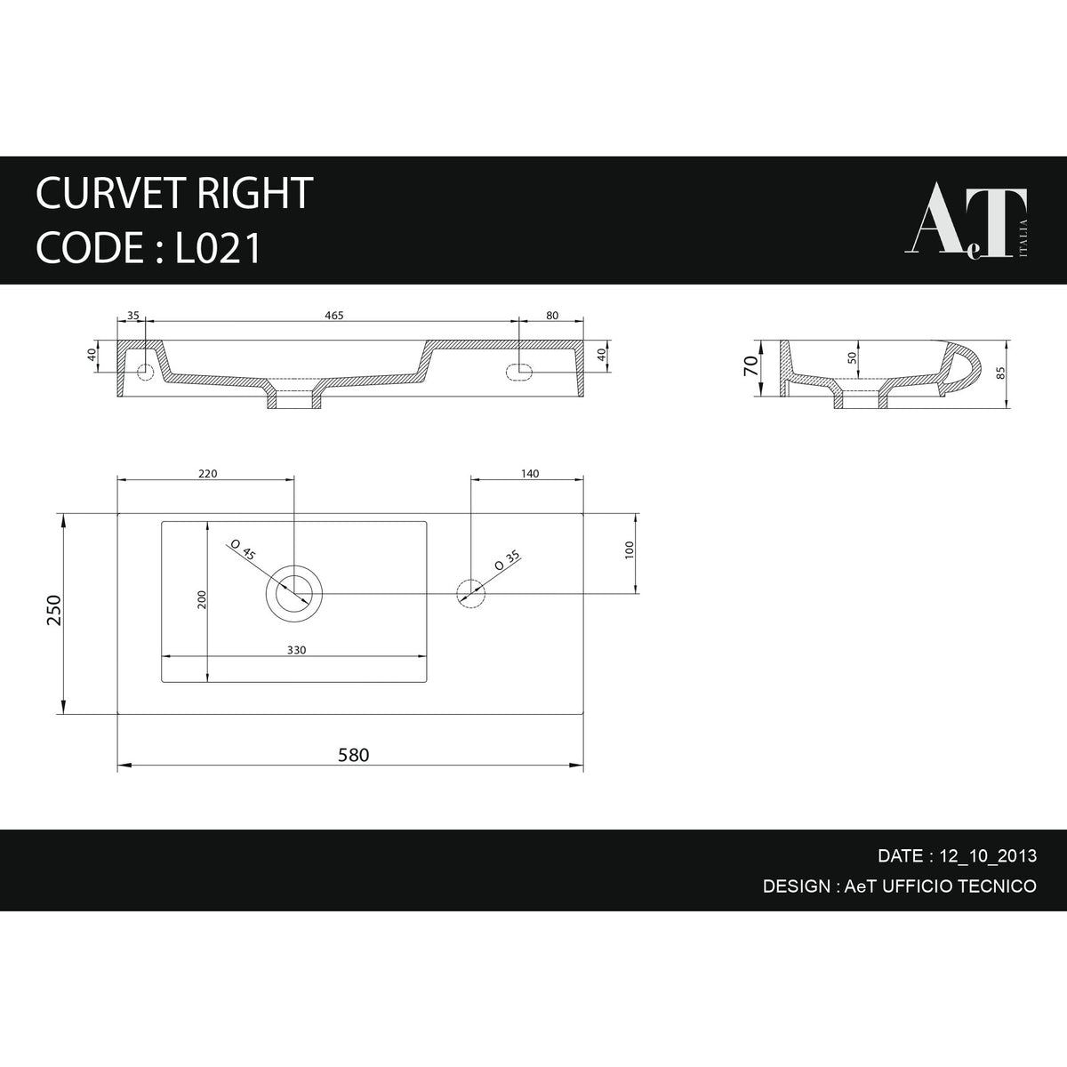 Porcelain Sink CURVET DX L021 *Limited stock*