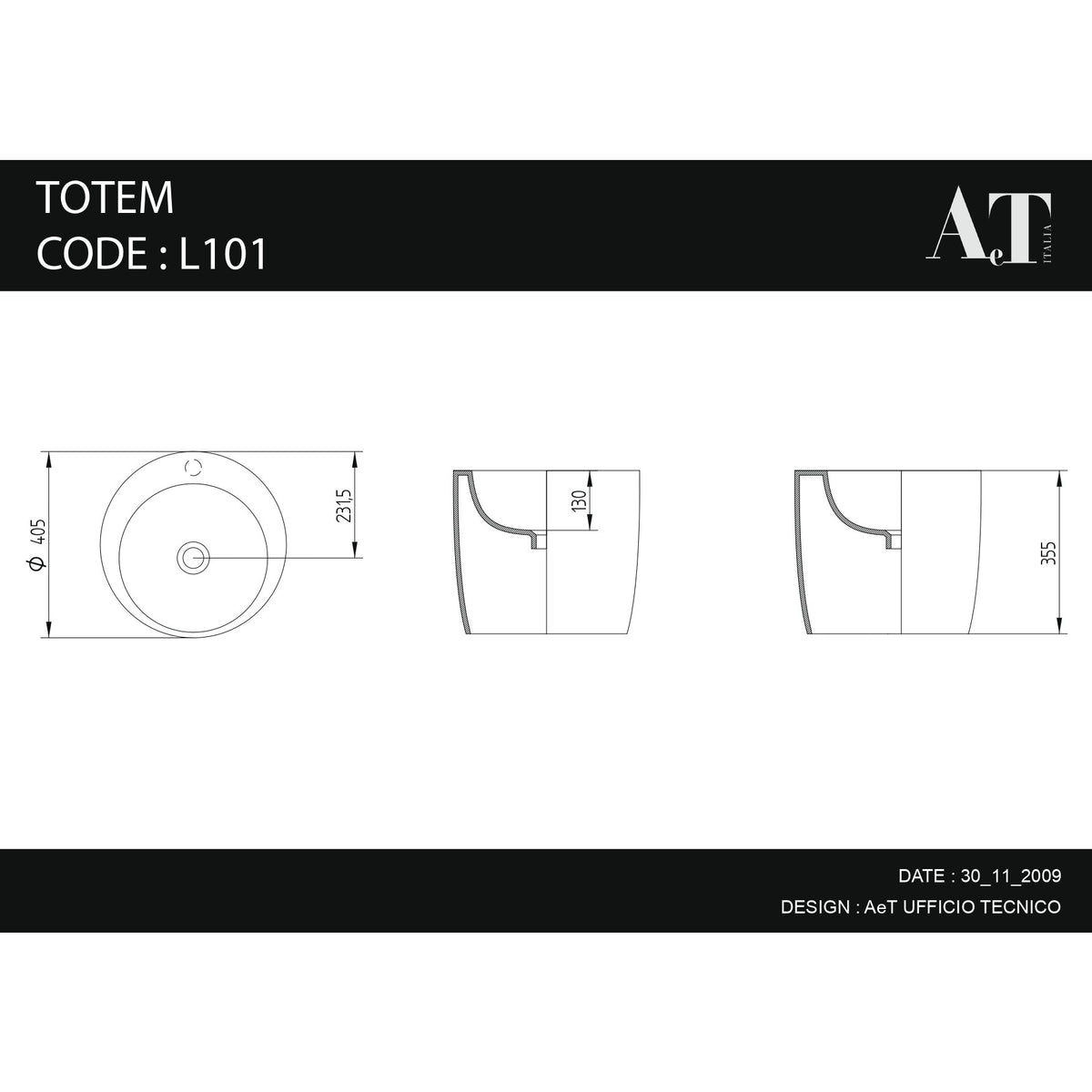 Porcelain Sink TOTEM L101