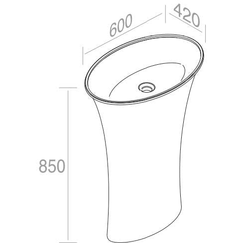 Lavabo sur pied L113 Princess en porcelaine