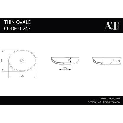 Porcelain Sink THIN OVALE L243