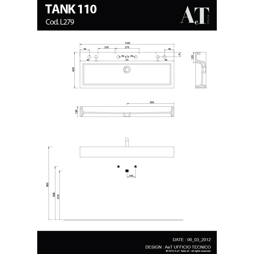 Porcelain Sink TANK 110 L279