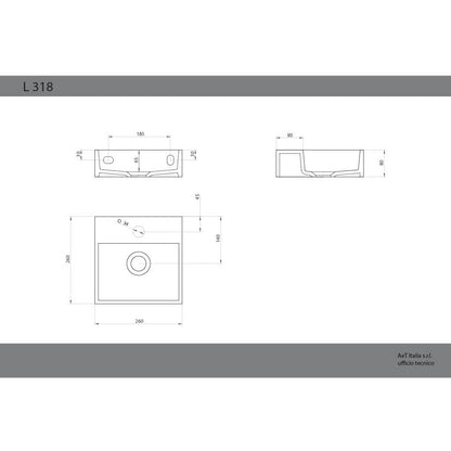 Porcelain Sink AQUAFREDDA SQUARE L318