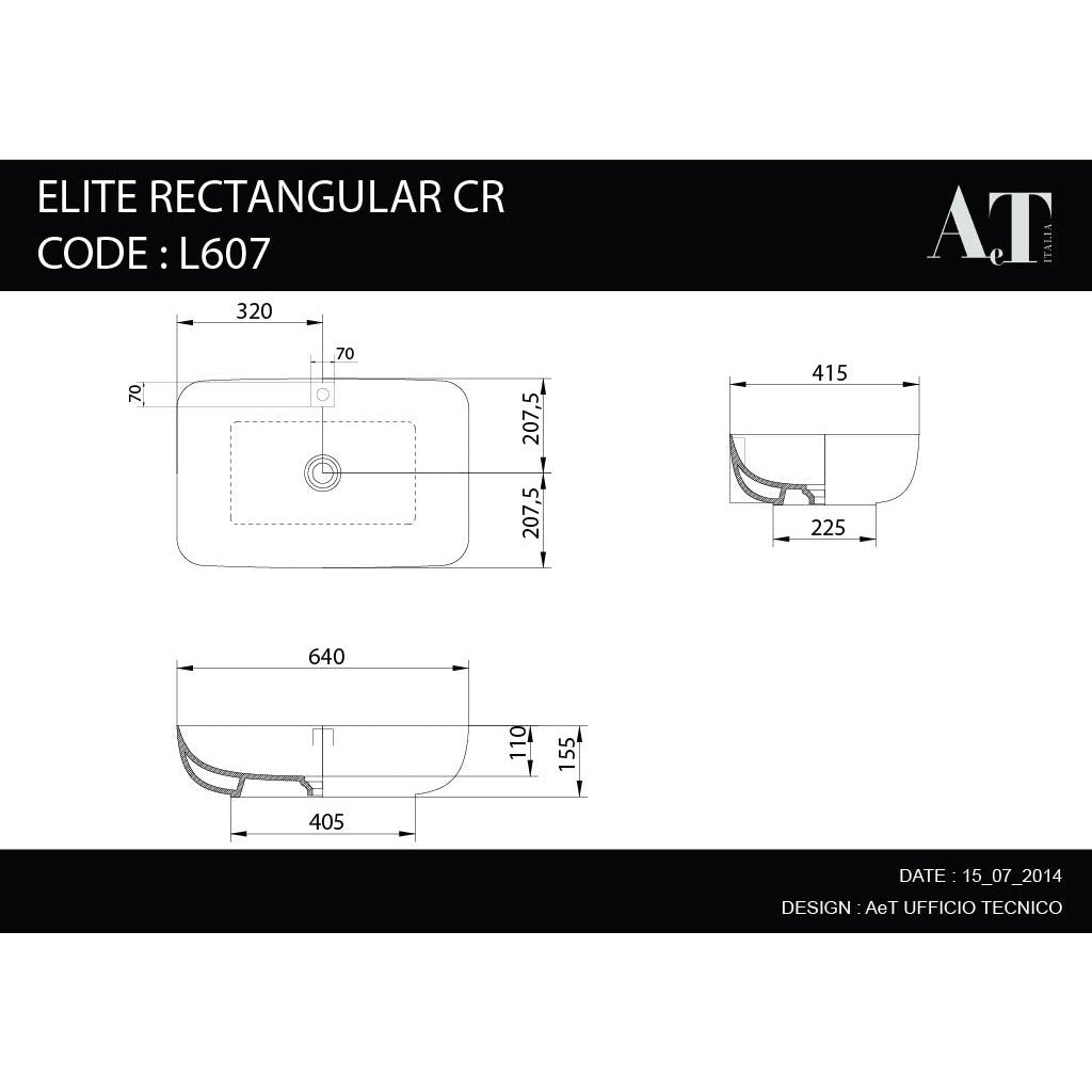 Évier en porcelaine ELITE RECTANGULAIRE CR L607