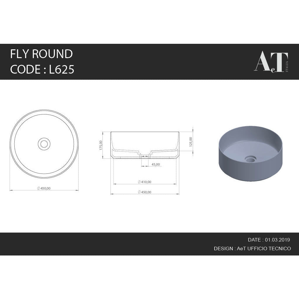 Lavabo en porcelaine FLY TONDO L625