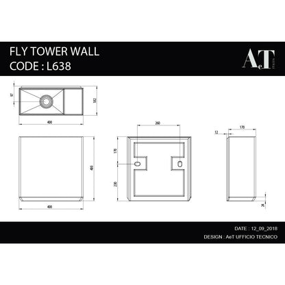 Lavabo in Porcellana FLY TOWER WALL L638