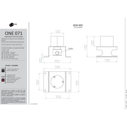 Rubinetto per vasca freestanding One in acciaio inox ONE071 