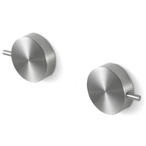 Shut off valves pair Round stainless steel RND103