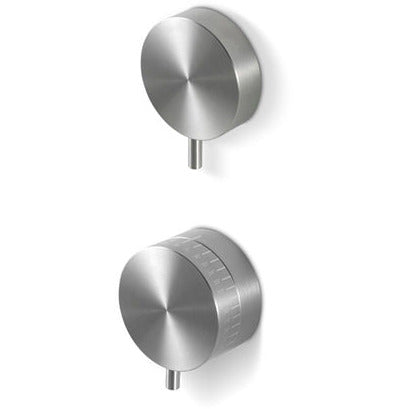 Shower valve thermostatic and 1 shut off valve Round stainless steel RND171