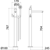 Rubinetto per vasca freestanding Stylo in acciaio inox STY072 