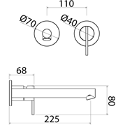 Bath faucet with spout Stylo stainless steel STY328