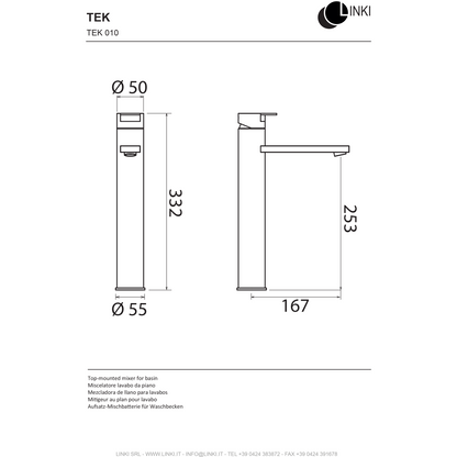 Lavabo faucet vessel TEK stainless steel TEK010