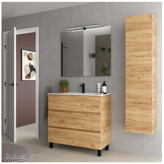 Vanity Fussion line 36 inches (900) 3 drawers African oak