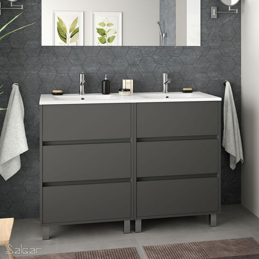 Vanity Arenys 48 inches (1200) 6 drawers Matte grey
