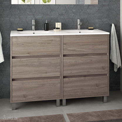 Vanity Arenys 48 inches (1200) 6 drawers Eternity oak