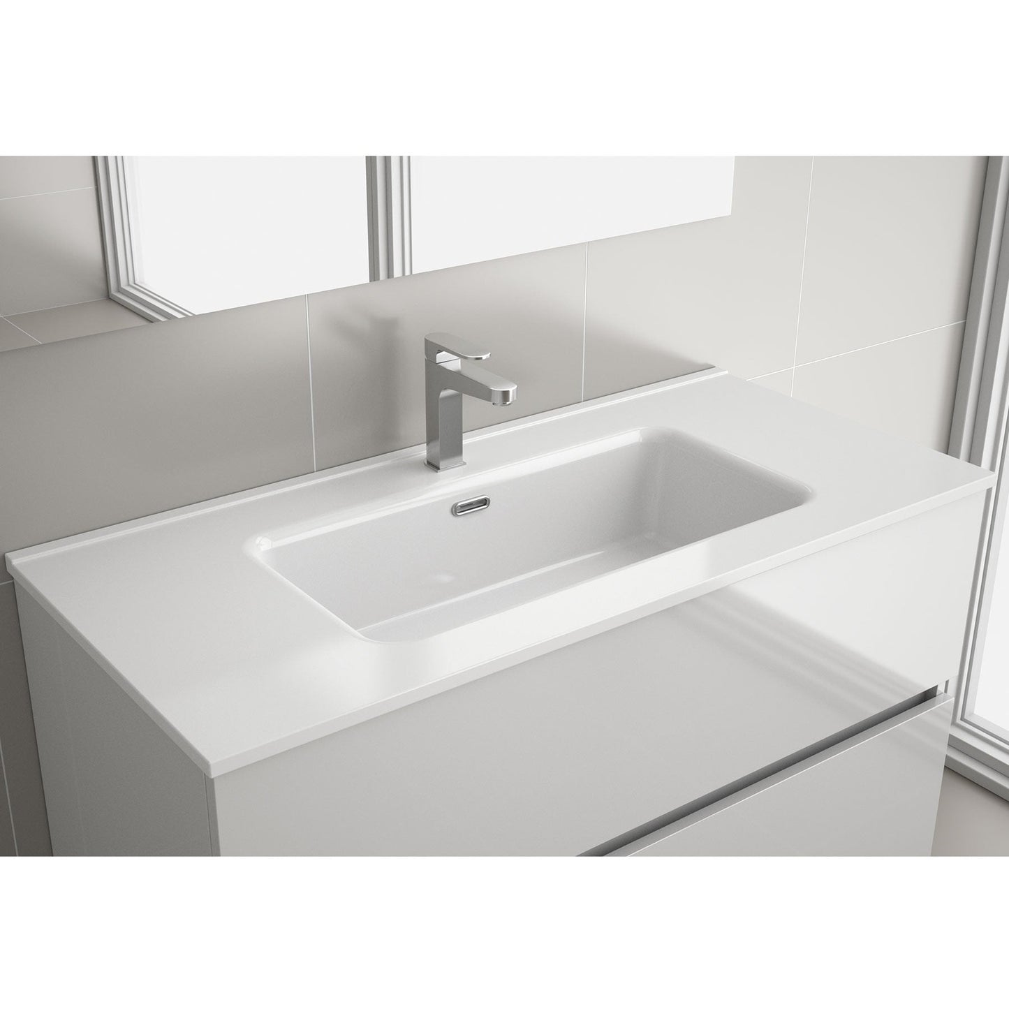 Countertop with integrated washbasin Porcelain Constanza