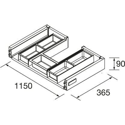 Metalic drawer with cutout for Monterrey