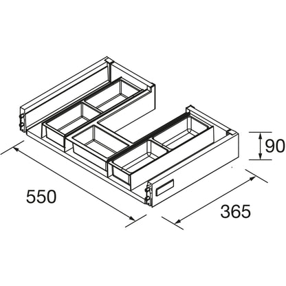 Metalic drawer with cutout for Monterrey