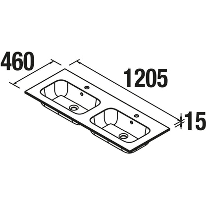 Countertop with integrated washbasin Sofia DOUBLE Mineral marmo *LQ*