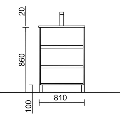 Vanity Arenys 32 inches (800) 3 drawers Matte grey