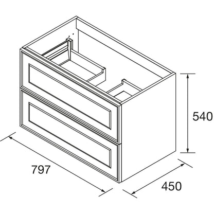 Vanity Renoir 63 inches (1600) 4 drawers Matte white