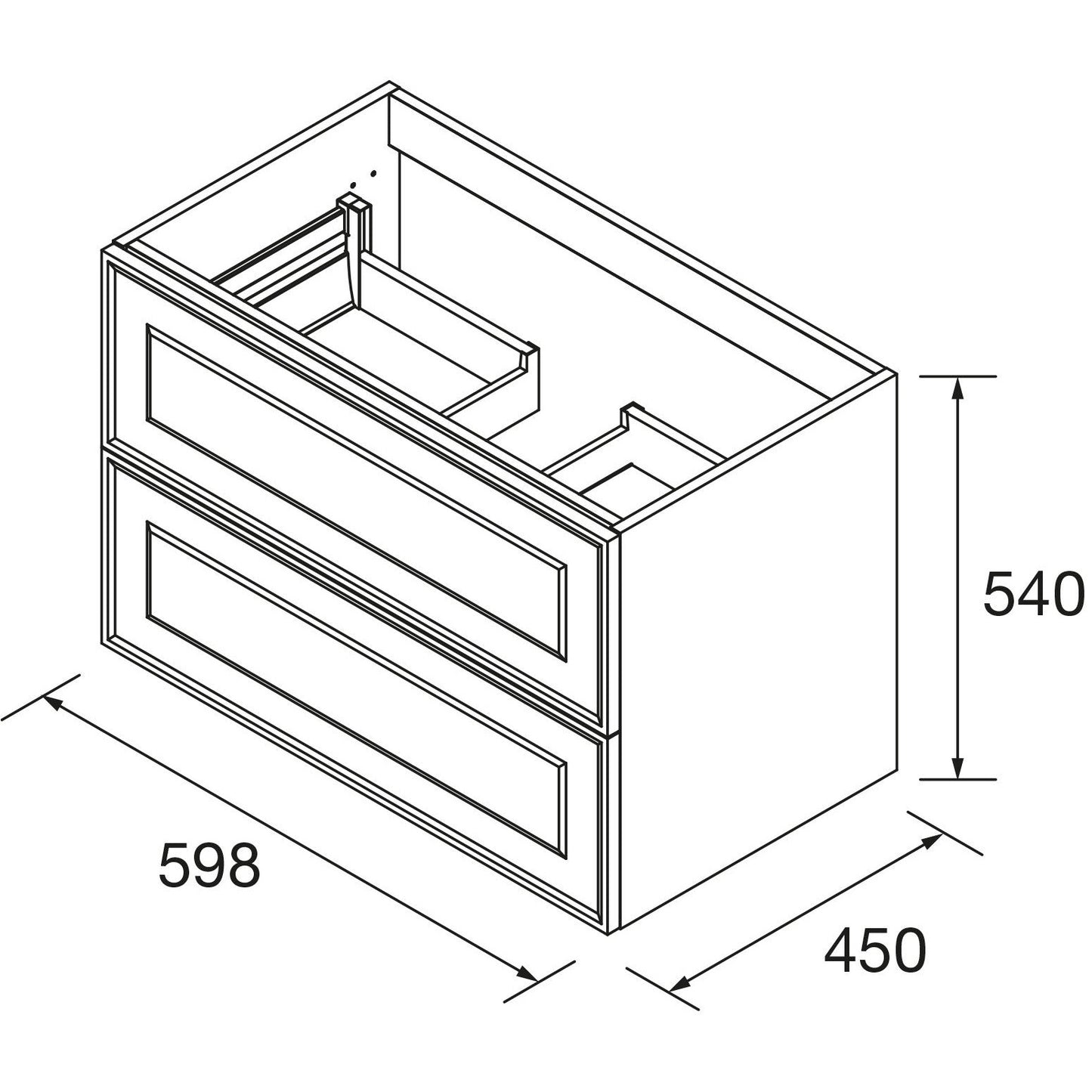 Vanity Renoir 48 inches (1200) 4 drawers Blue fog