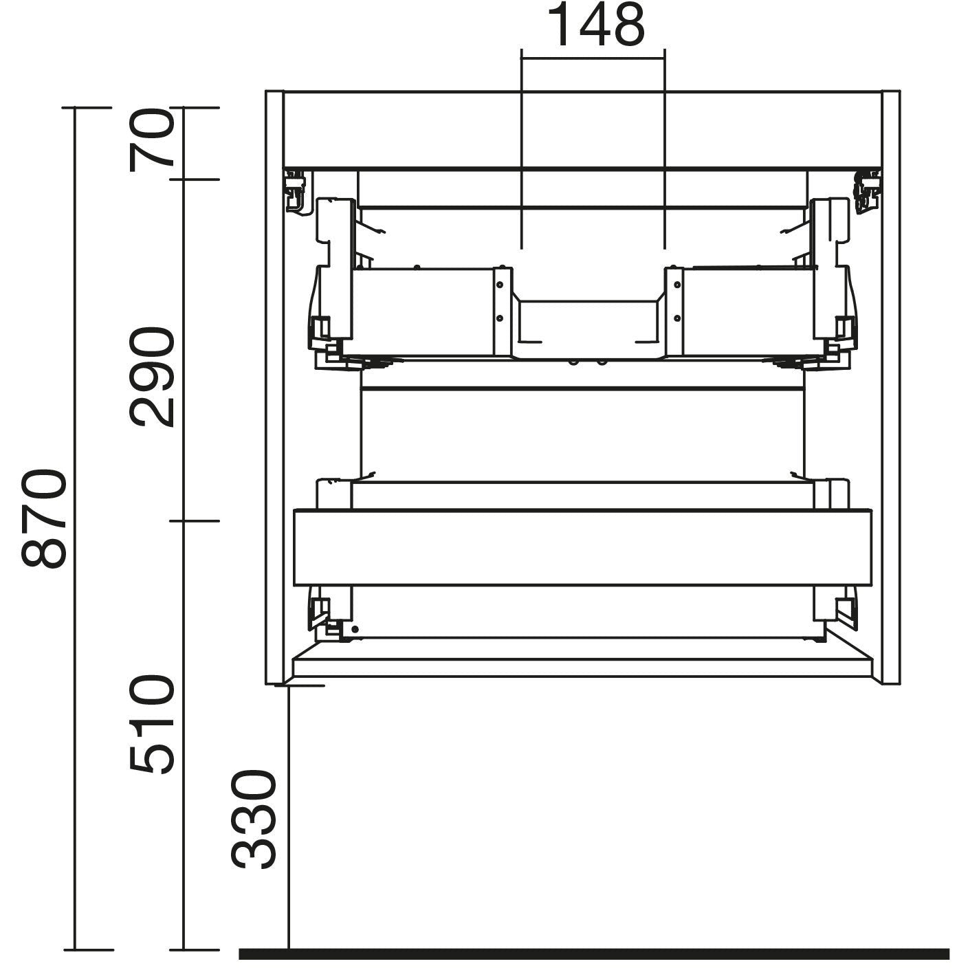 Vanity Renoir 63 inches (1600) 4 drawers Matte white