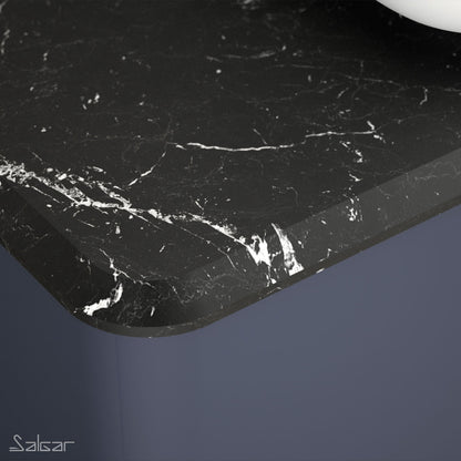 Countertop Veined marquina Black quartz composite 48 inches (1200)