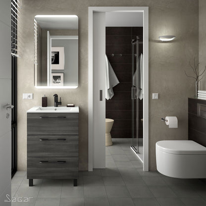 Countertop with integrated washbasin Porcelain Constanza