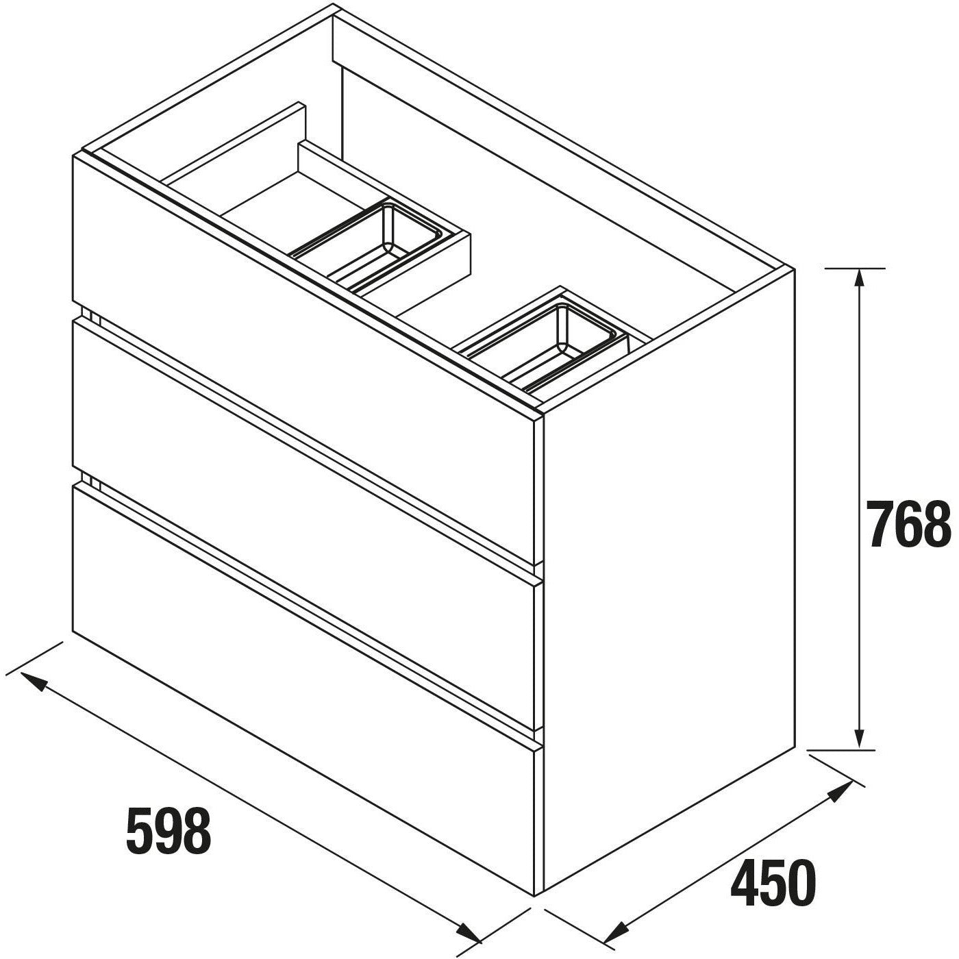 Meuble FUSSION LINE 600 Trois Tiroirs