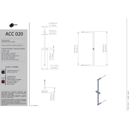 Barre de douche en acier inoxydable ACC020