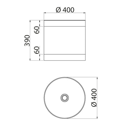 Vasque en porcelaine et vasque inox DUE005